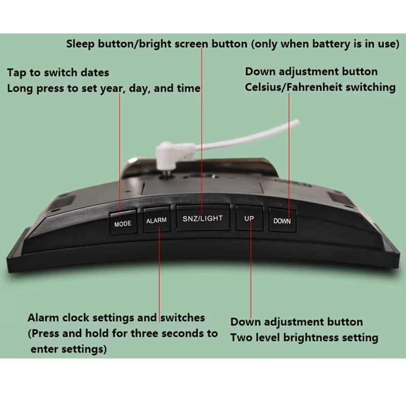 6.6-Inch Multifunctional LED Alarm Clock - My Store