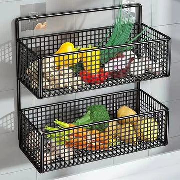 2 Layer Shelving Basket, Wall Mounted Bathroom Rack - My Store