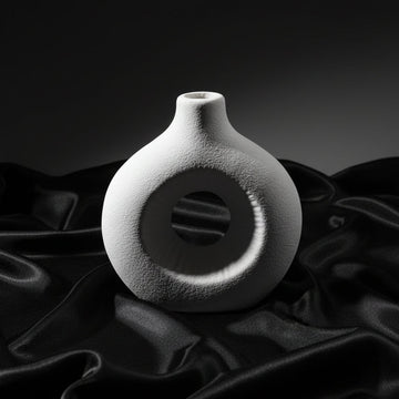Modern Textured Donut Ceramic Vase