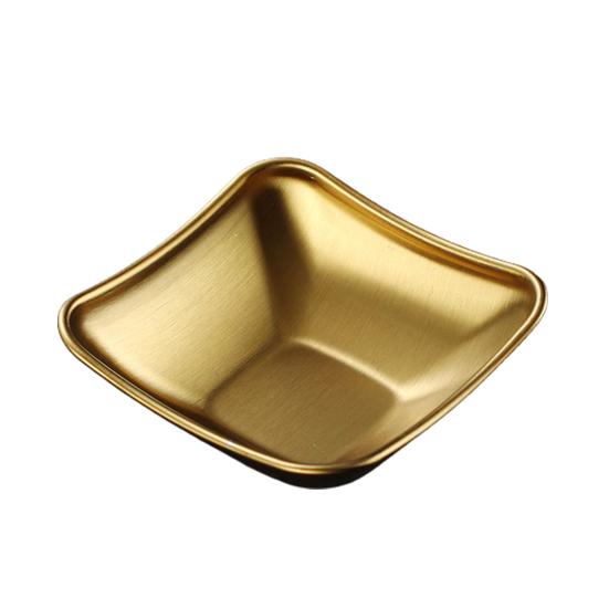 3 Grids Stainless Steel Seasoning Dish Korean Metal Barbecue Sauce Dipping Dish Plate BBQ Restaurant Kitchen Tableware