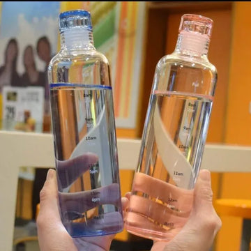 HydrateTime™ Borosilicate Glass Water Bottle with Time Marker