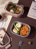 2 Compartments Stainless Steel Lunch Box - My Store