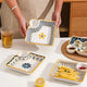 7-Inch Ceramic Dumpling Plate with Built-In Dipping Tray - My Store