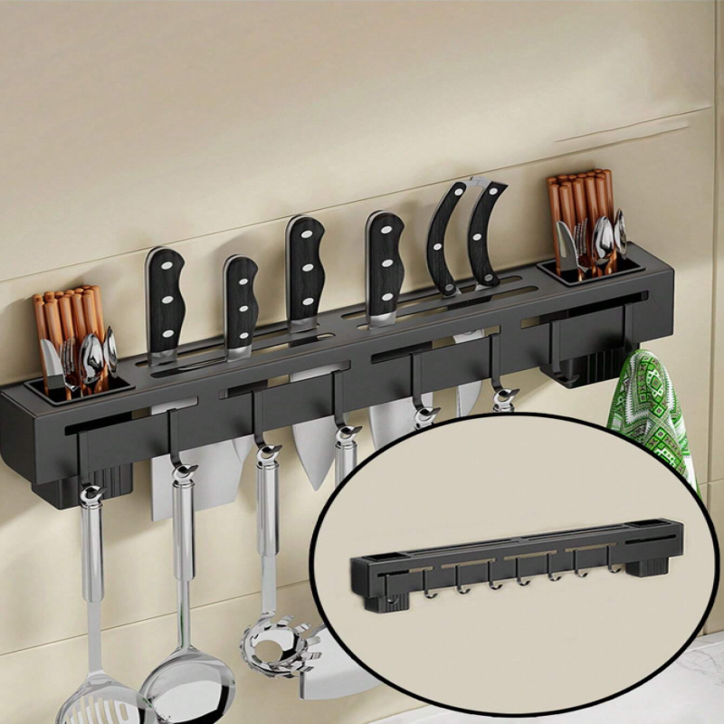Multifunctional Wall-Mounted Kitchen Utensil Rack (7-in-1) - My Store