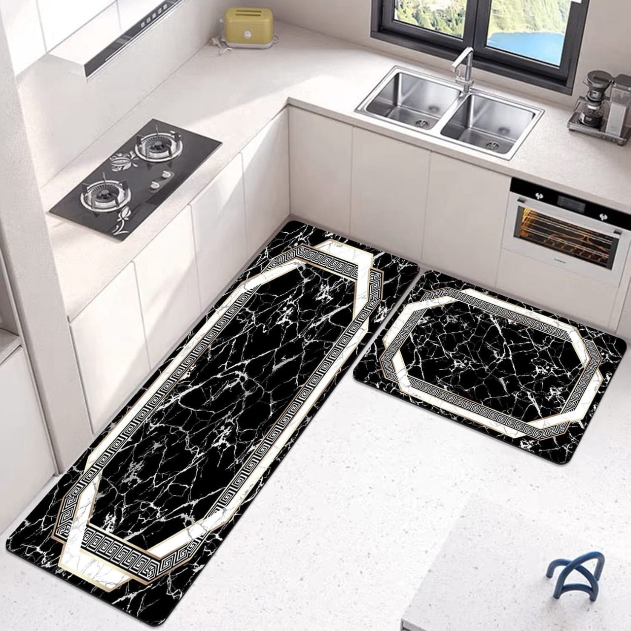 2-Piece Large Runner & Mat Set – Elegant Napa Leather Finish with Anti-Slip Base - My Store