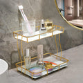 2-Tier Rectangular Golden Vanity Stand - My Store