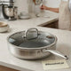 OSFE Tri-Ply Stainless Steel Deep Fry Pan with Lid | Honeycomb Non-Stick Technology - My Store