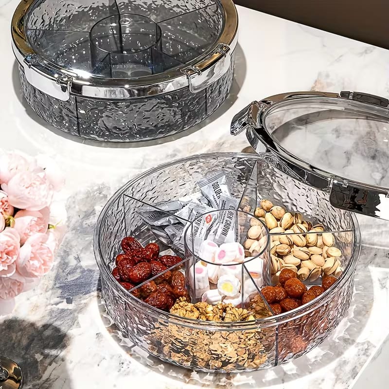 Premium Divided Acrylic Snack Box with Bear Handle - My Store