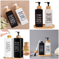Premium: Luxe Glass Soap Dispenser Set with Bamboo Pumps & Organizing Tray (Set of 2) - My Store