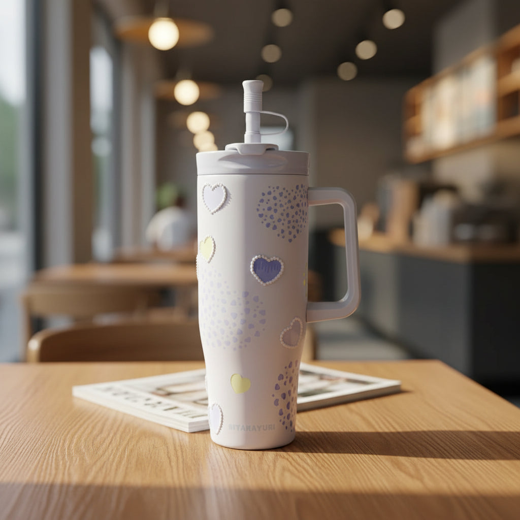 Sitarayuri 1200ml heart edition stainless steel insulated tumbler