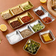 3 Grids Stainless Steel Seasoning Dish Korean Metal Barbecue Sauce Dipping Dish Plate BBQ Restaurant Kitchen Tableware