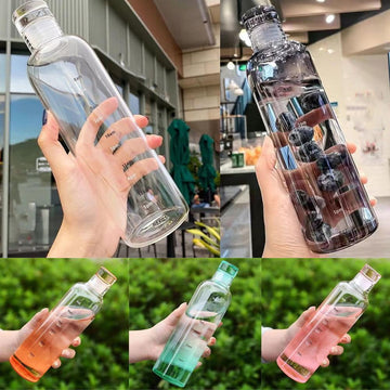 HydrateTime™ 700ml Borosilicate Glass Water Bottle with Time Marker