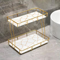 2-Tier Rectangular Golden Vanity Stand - My Store