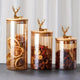Luxury 3pcs Sealed Jar Set – Deer Head Borosilicate Glass Jars with Lids - My Store