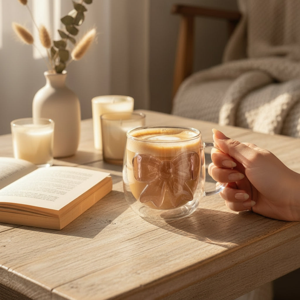 3D bow glass mug 400ml