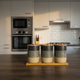 Ceramic Tea Coffee Sugar Canister Set with Wooden Lids - My Store
