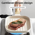 Premium Non-Stick Grill Frying Pan with Wooden Handle - My Store