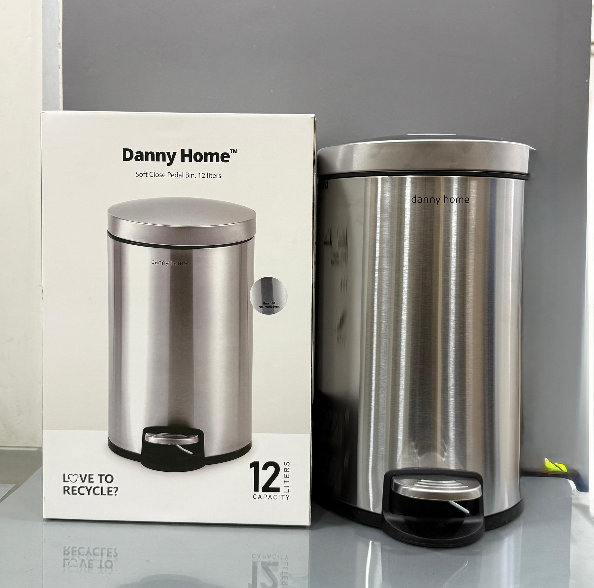Danny Home Trash Can – 12 Liters (Soft Close Pedal Bin) - My Store