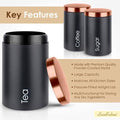 3pcs Canister Set Tea Coffee Sugar Storage  Kitchen Food Canister Jar - My Store
