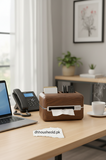Premium Wooden Tissue Box & Desk Organizer - My Store