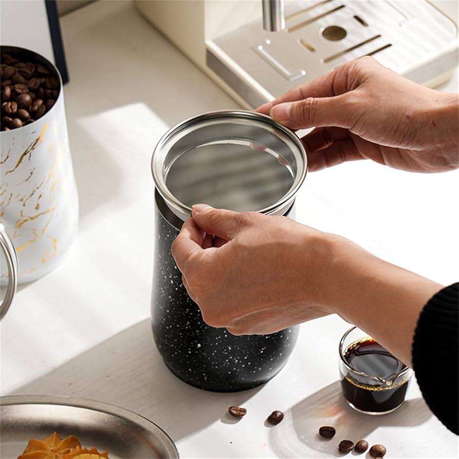 1000ml Metal Coffee Storage Canister with Spoon - My Store