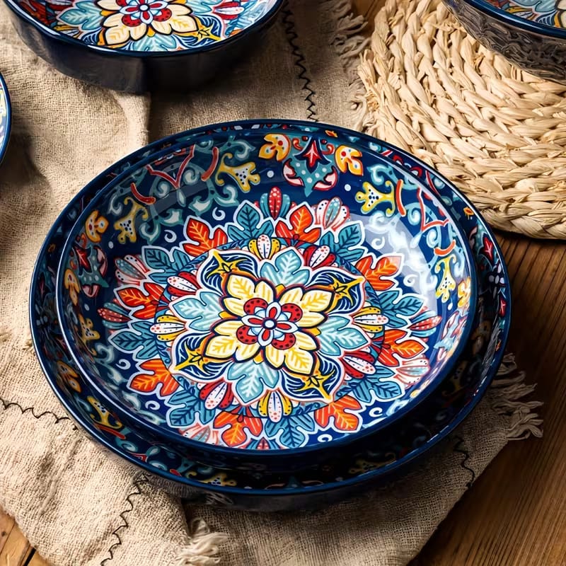 Moroccan 6.5-inch deep ceramic plate