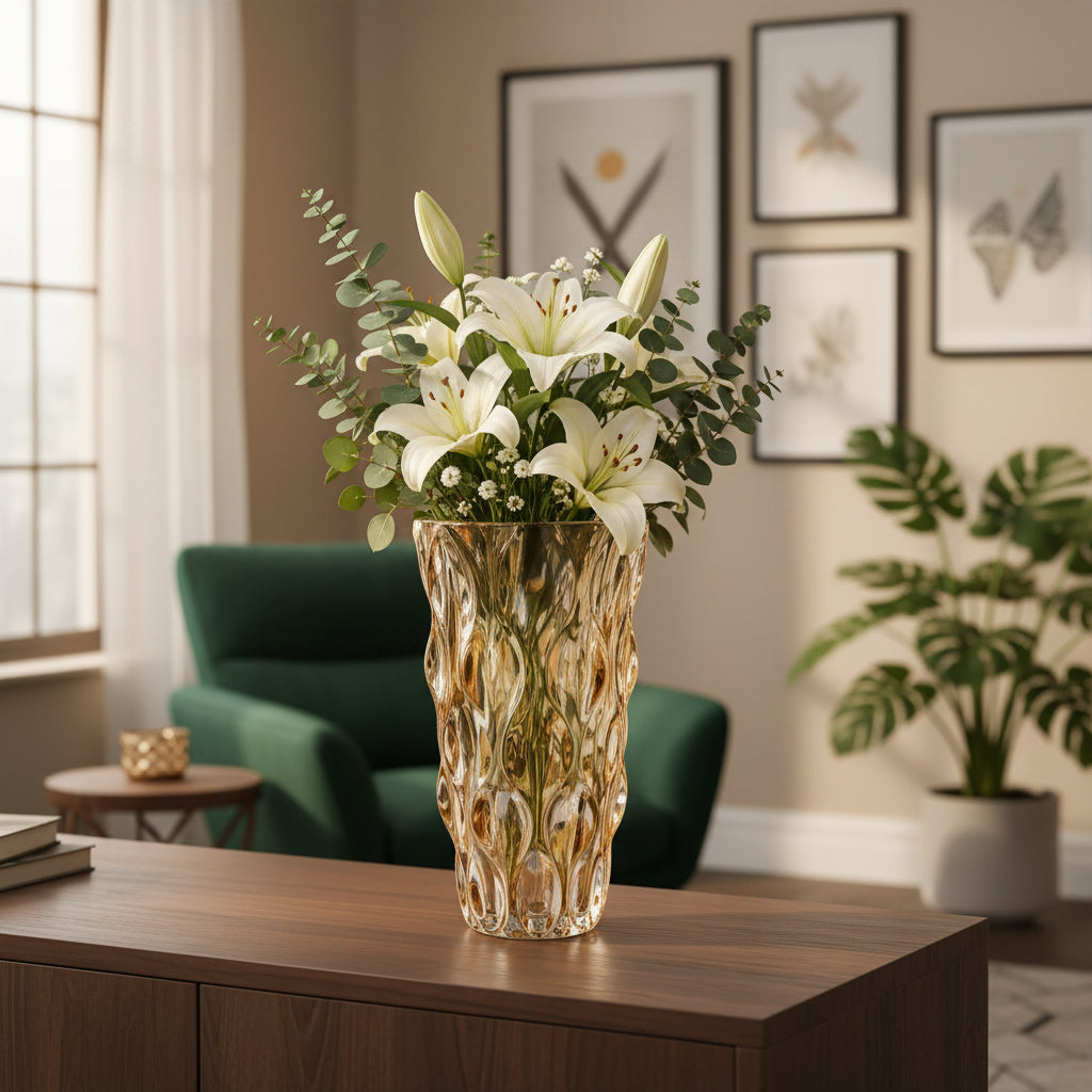 Crystal glass elegant vase