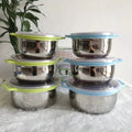 3-Piece Stainless Steel Mixing & Storage Bowl Set with Airtight Lids - My Store